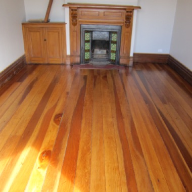 Restored original floorboards